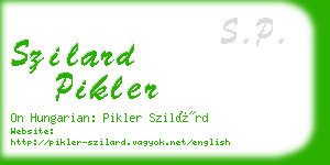 szilard pikler business card